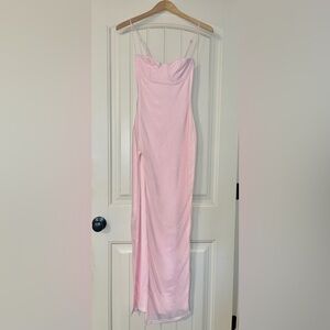 Pink Glitter Maxi Prom Dress